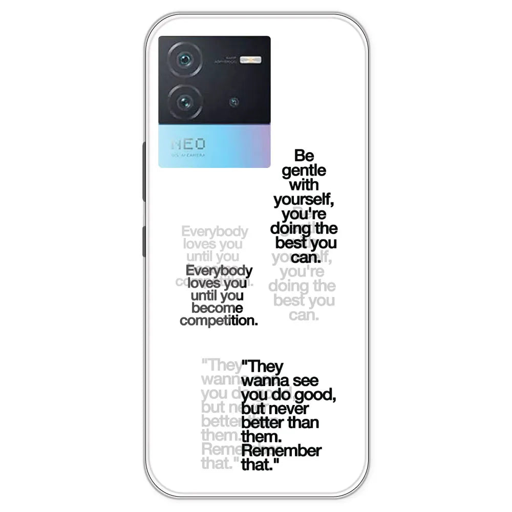 Motivational Quotes - Clear Printed Silicone Case For IQOO Neo 6