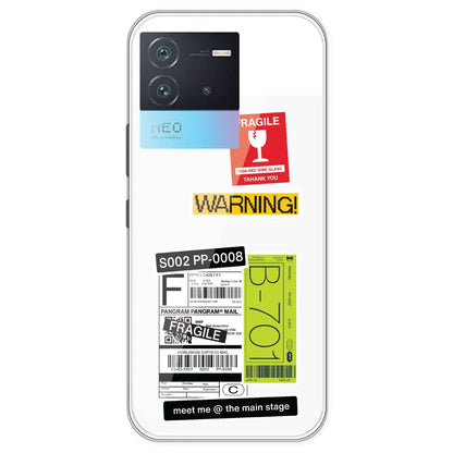 Fragile Labels - Clear Printed Silicone Case For IQOO Neo 6
