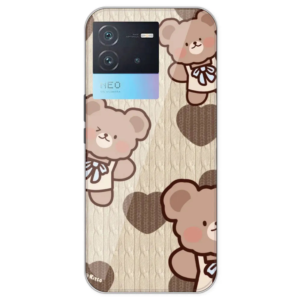 Teddy Heart - Printed Silicone Case For IQOO Neo 6