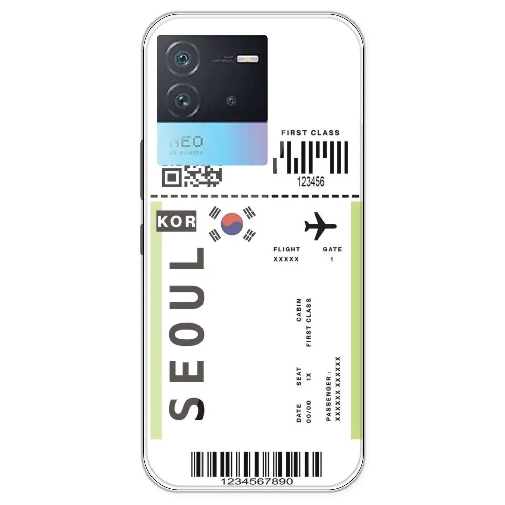 Seoul Ticket - Clear Printed Silicone Case For IQOO Neo 6