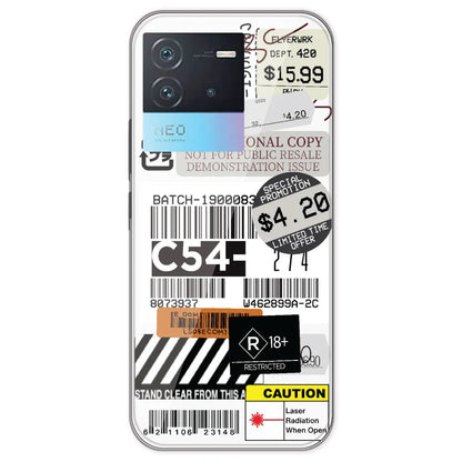 Labels - Clear Printed Silicone Case For IQOO Neo 6