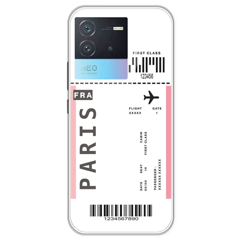 Paris Ticket - Clear Printed Silicone Case For IQOO Neo 6