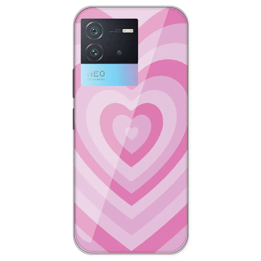 Pink Hearts - Printed Silicone Case For IQOO Neo 6
