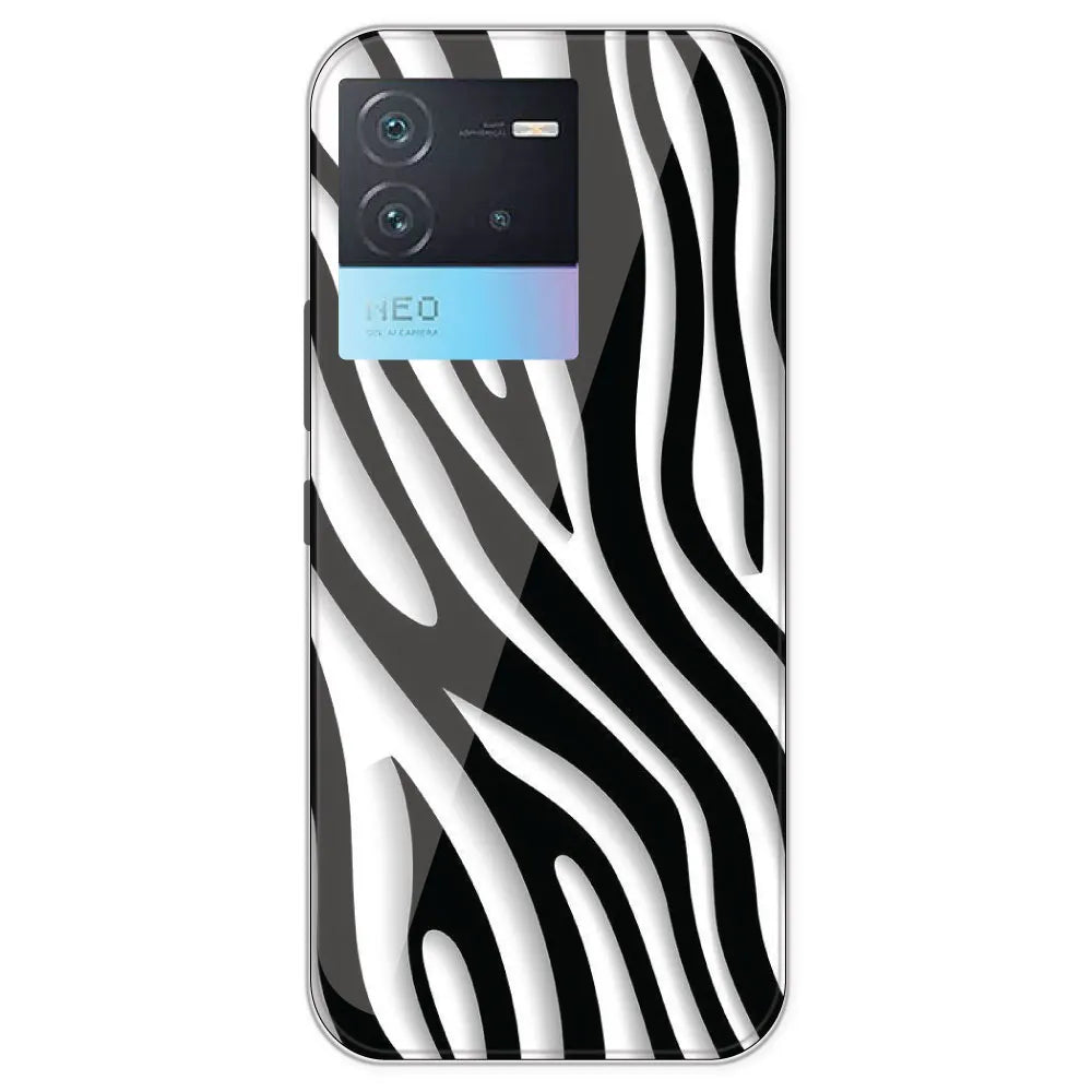 Zebra Print - Clear Printed Silicone Case For IQOO Neo 6