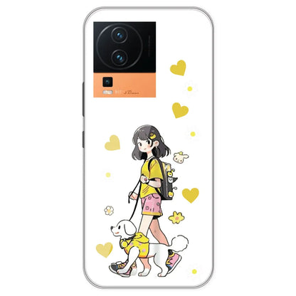 Yellow Girl And Dog - Clear Printed Silicone Case For IQOO Neo 7 Pro