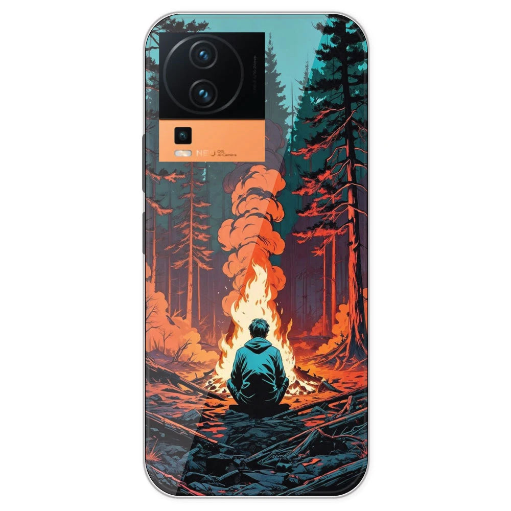 Boy With Camp Fire - Printed Silicone Case For IQOO Neo 7 Pro