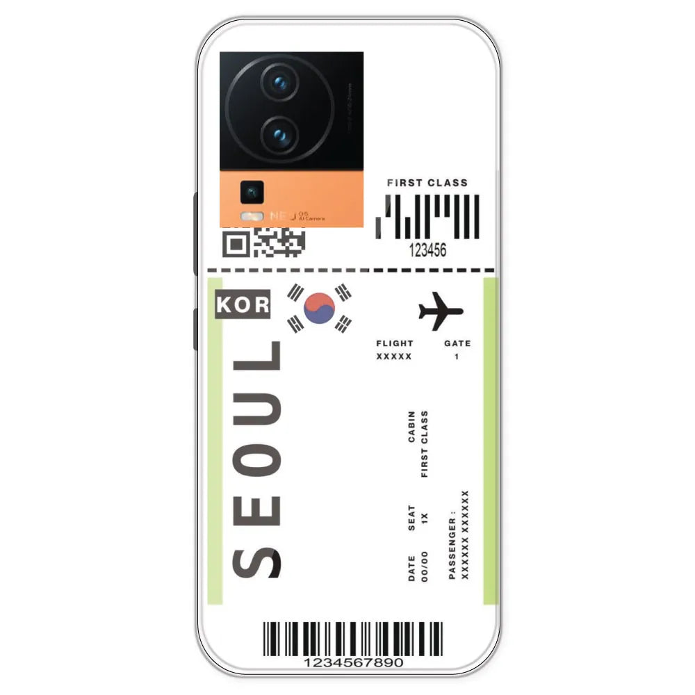 Seoul Ticket - Clear Printed Silicone Case For IQOO Neo 7 Pro