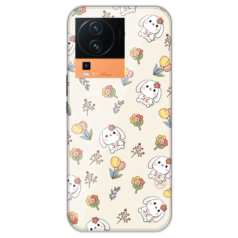Cute Bunny - Printed Silicone Case For IQOO Neo 7 Pro