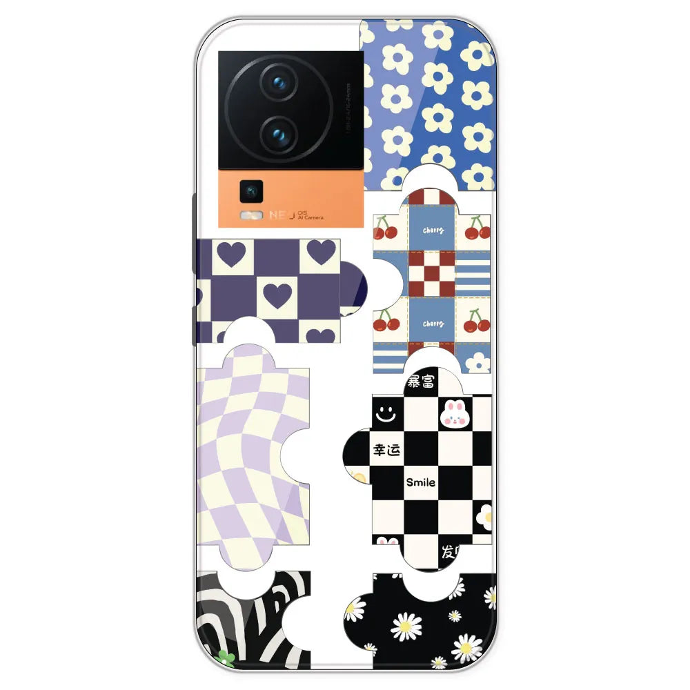 Aesthetic Puzzle - Clear Printed Silicone Case For IQOO Neo 7 Pro