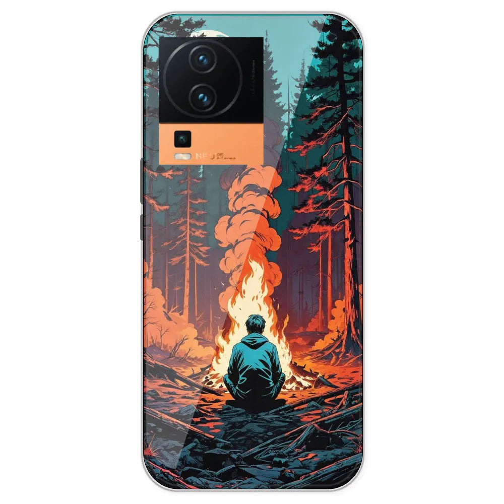 Boy With Camp Fire - Printed Silicone Case For IQOO Neo 7 Pro
