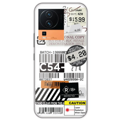 Labels - Clear Printed Silicone Case For IQOO Neo 7 Pro