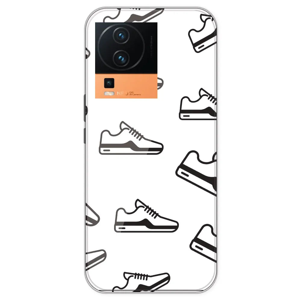 Black Sneakers - Clear Printed Silicone Case For IQOO Neo 7 Pro