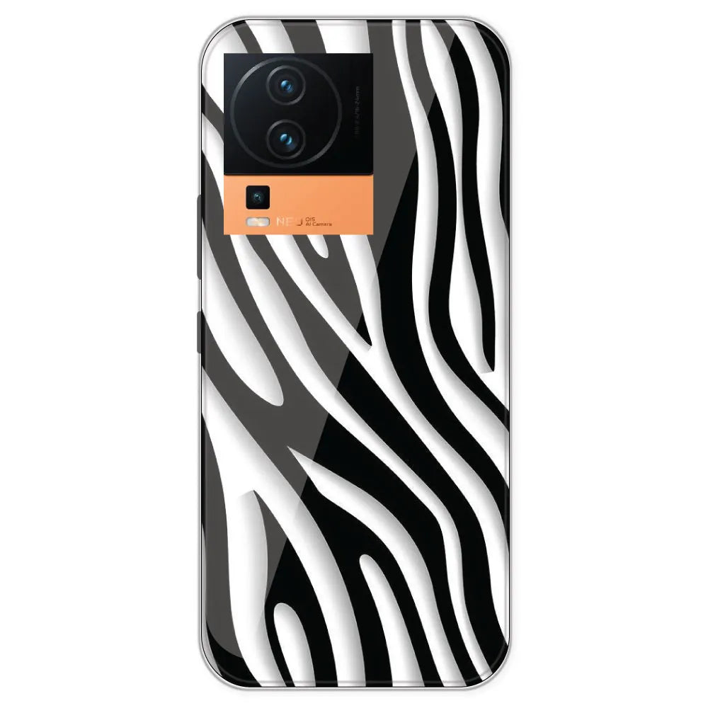 Zebra Print - Clear Printed Silicone Case For IQOO Neo 7 Pro