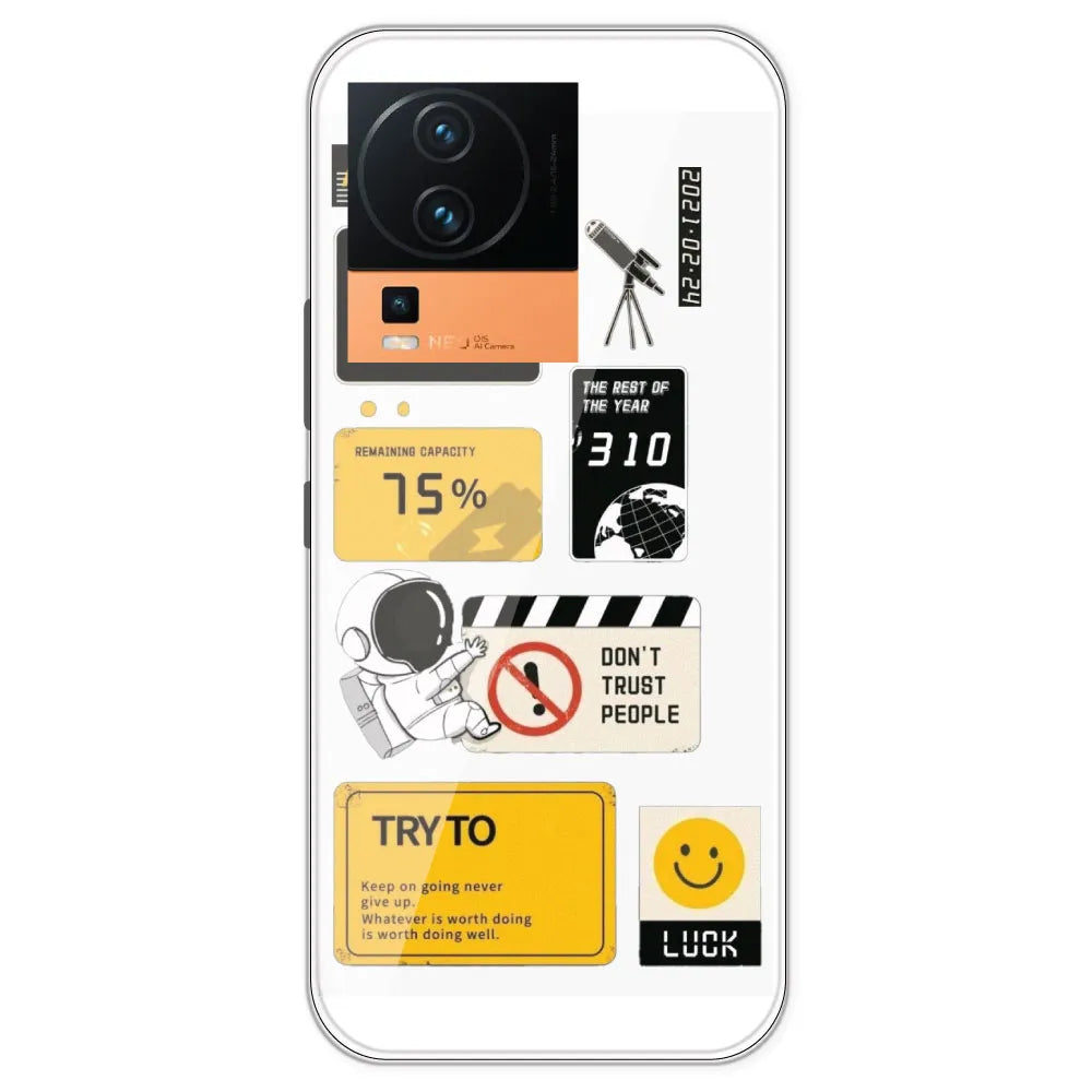Space - Clear Printed Silicone Case For IQOO Neo 7 Pro