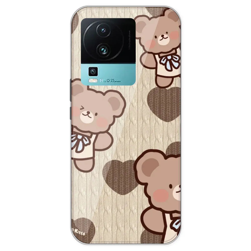 Teddy Heart - Printed Silicone Case For IQOO Neo 7