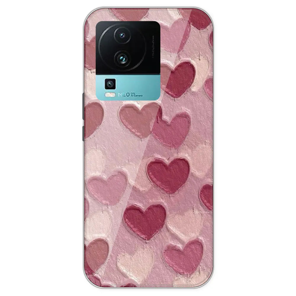 Pastel Hearts - Printed Silicone Case For IQOO Neo 7