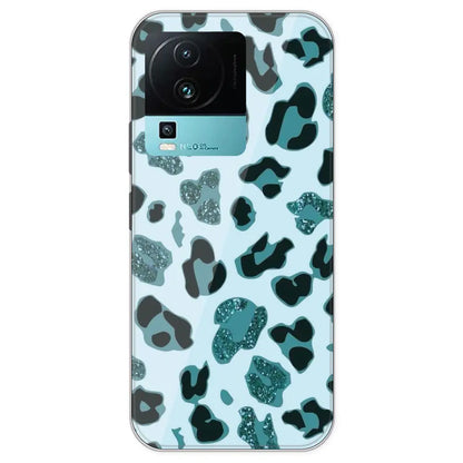 Blue Leopard Glitter Print - Printed Silicone Case For IQOO Neo 7