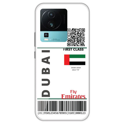 Dubai Ticket - Clear Printed Silicone Case For IQOO Neo 7