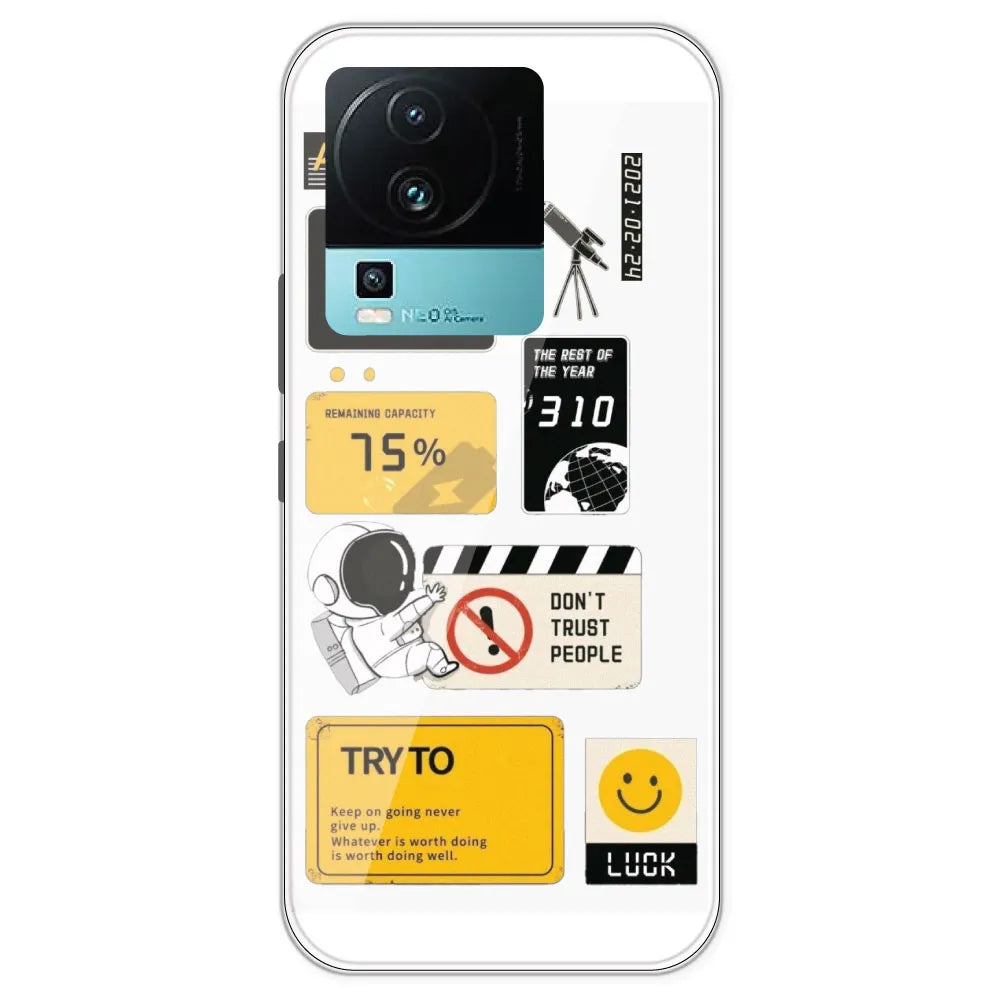 Space - Clear Printed Silicone Case For IQOO Neo 7