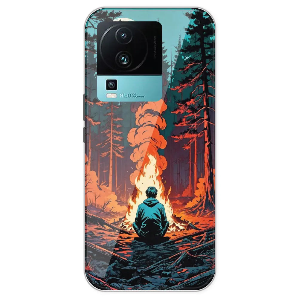 Boy With Camp Fire - Printed Silicone Case For IQOO Neo 7