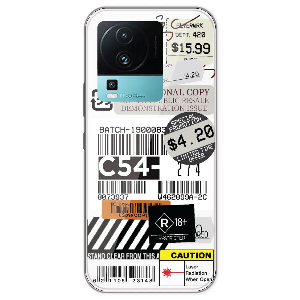 Labels - Clear Printed Silicone Case For IQOO Neo 7