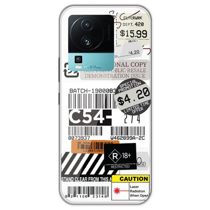 Labels - Clear Printed Silicone Case For IQOO Neo 7