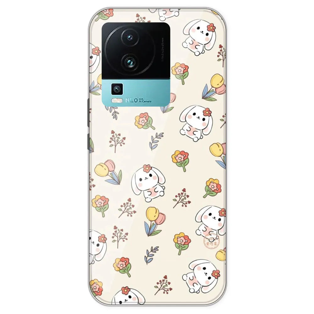 Cute Bunny - Printed Silicone Case For IQOO Neo 7