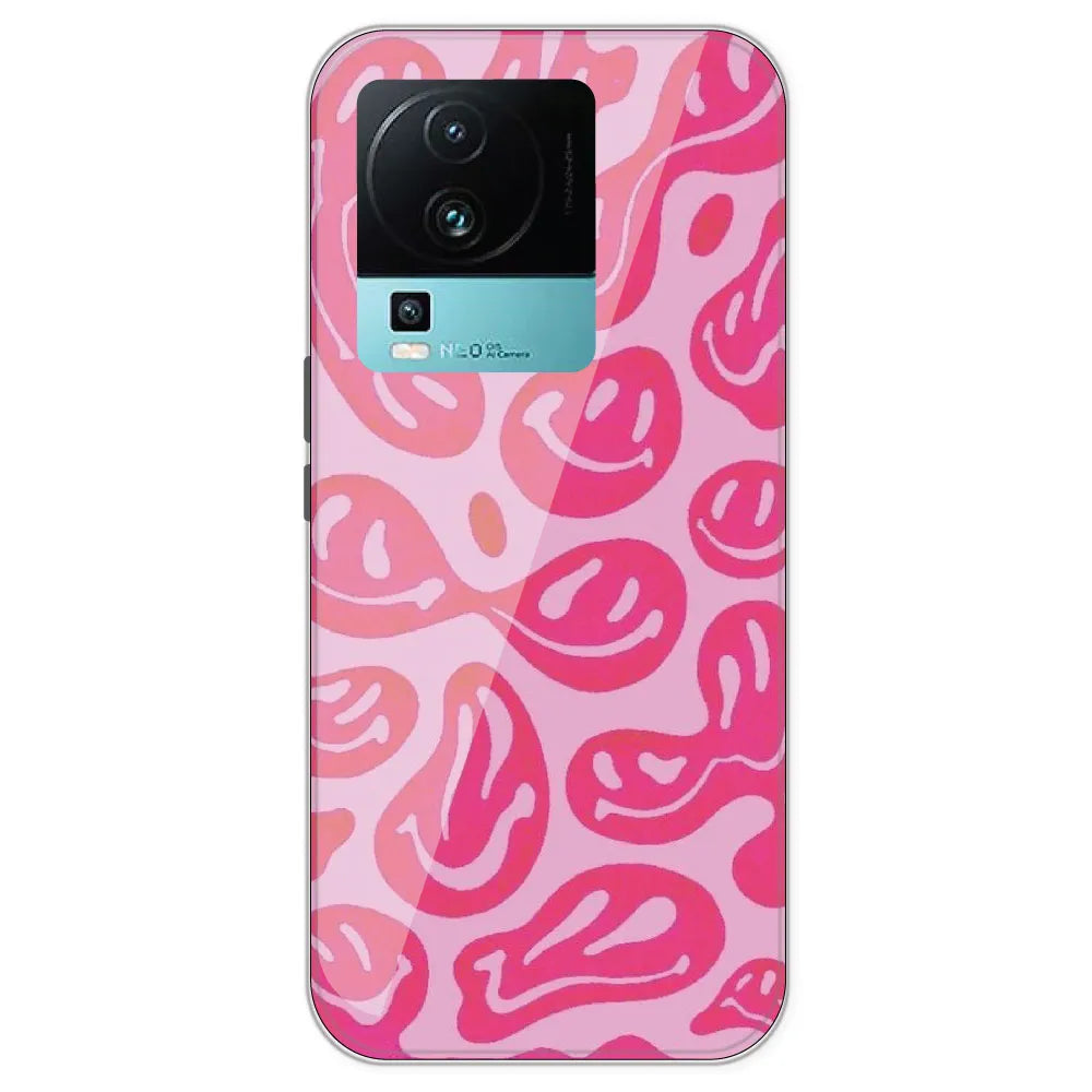 Pink Smilies - Printed Silicone Case For IQOO Neo 7