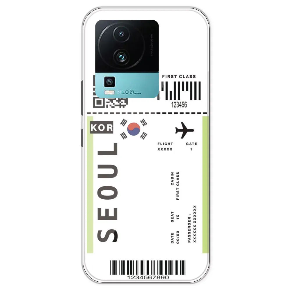 Seoul Ticket - Clear Printed Silicone Case For IQOO Neo 7