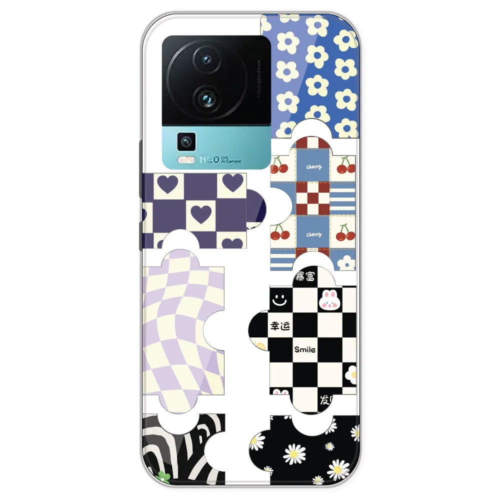 Aesthetic Puzzle - Clear Printed Silicone Case For IQOO Neo 7