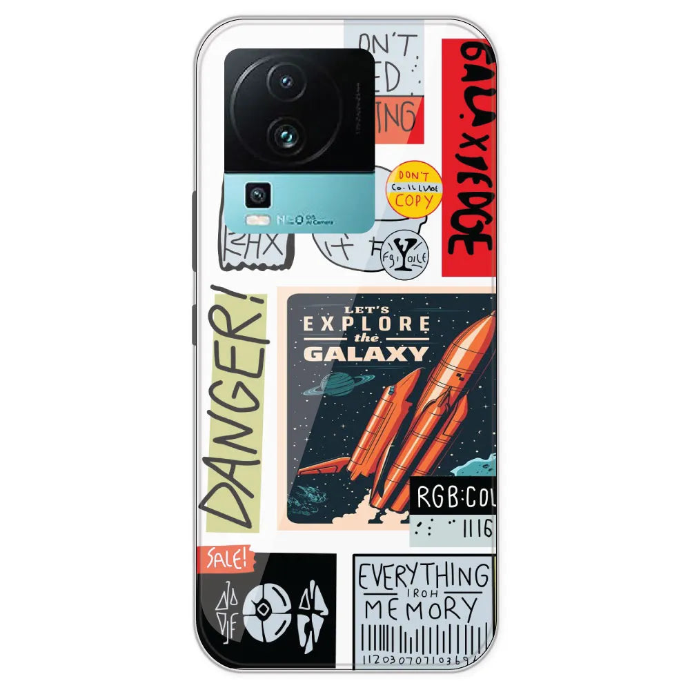 Galaxy - Clear Printed Silicone Case For IQOO Neo 7
