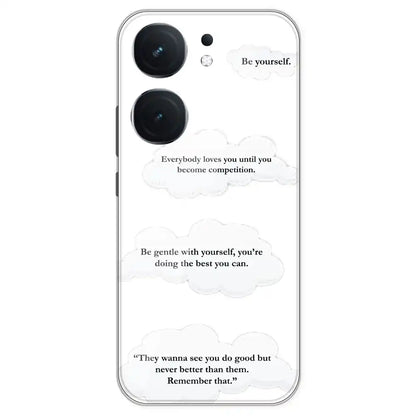 Quotes And Clouds - Clear Printed Silicone Case For IQOO Neo 9 Pro