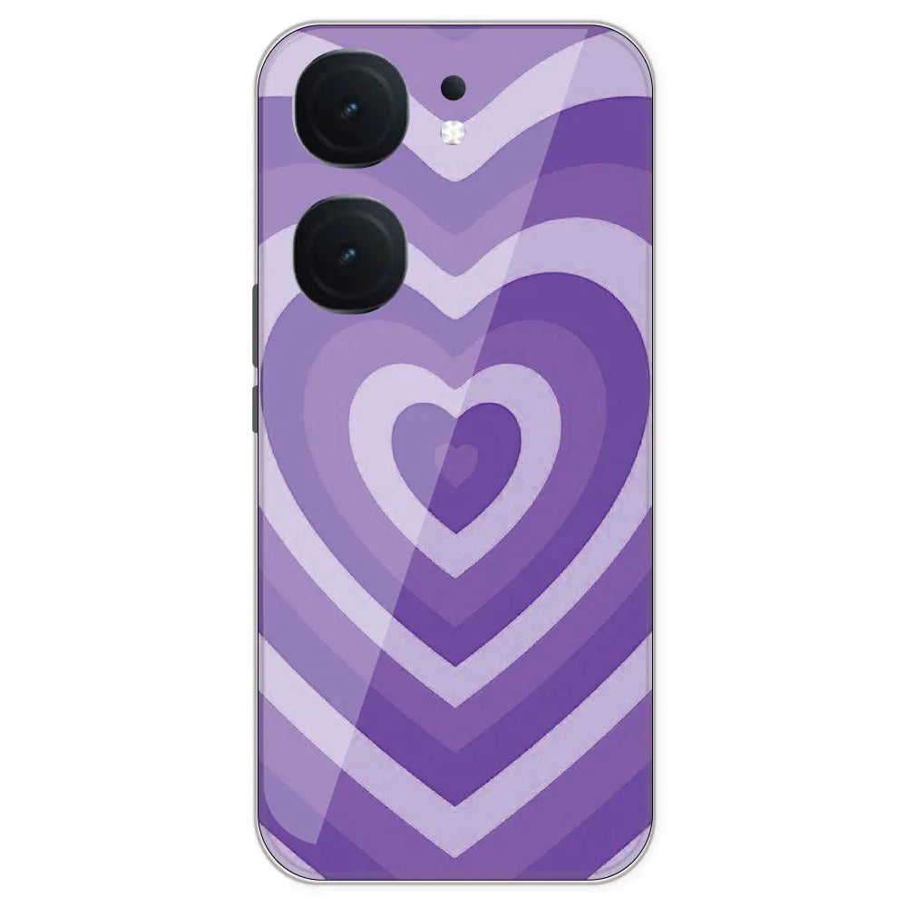 Purple Hearts - Printed Silicone Case For IQOO Neo 9 Pro
