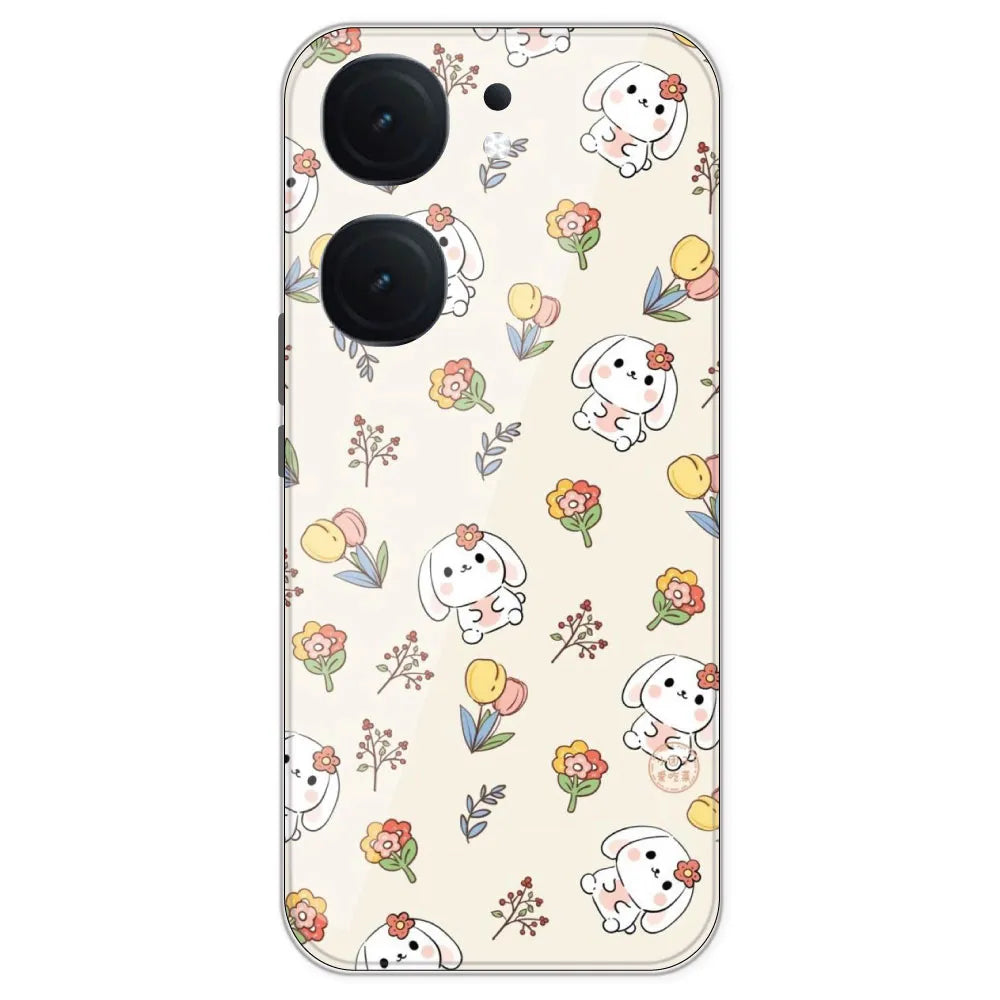 Cute Bunny - Printed Silicone Case For IQOO Neo 9 Pro 