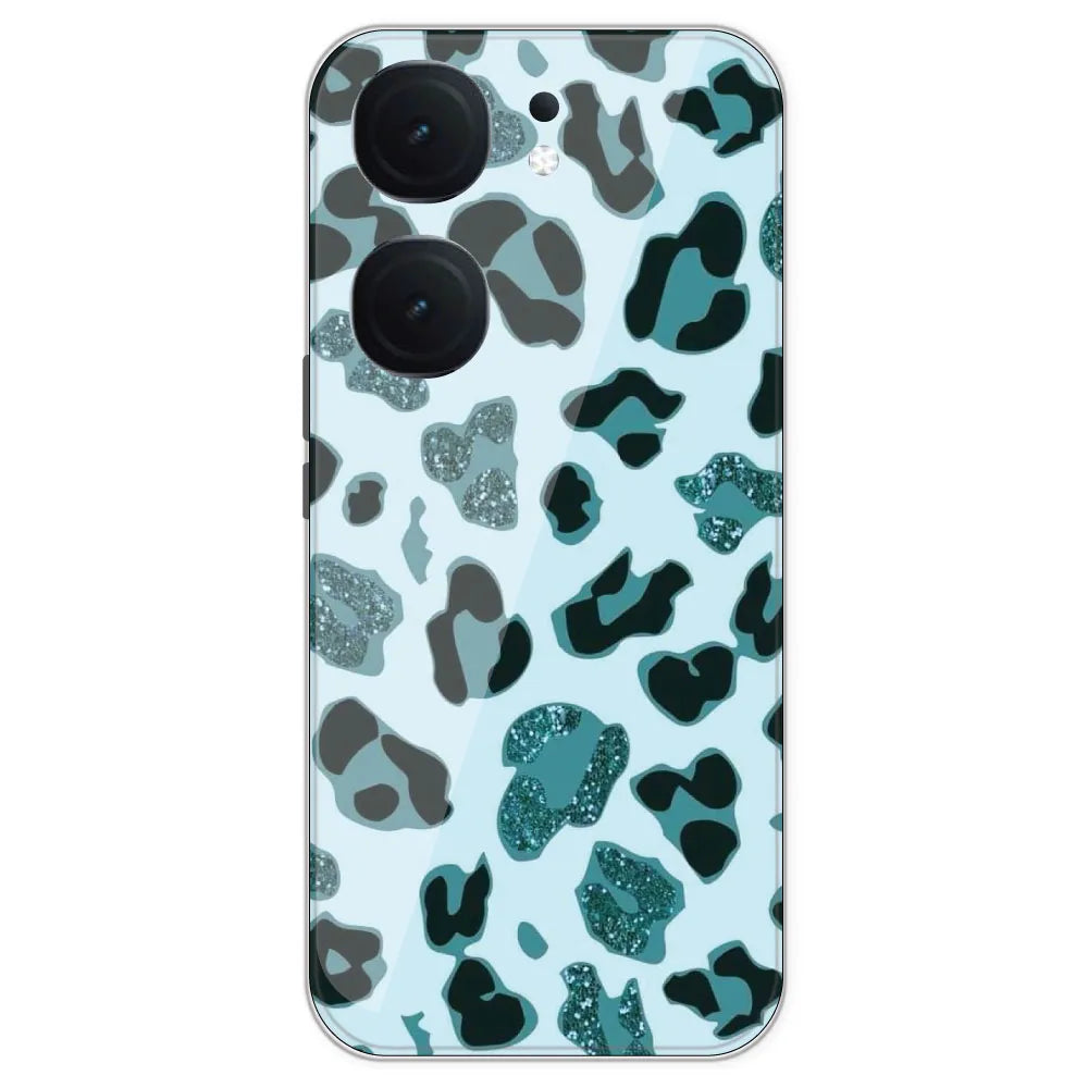 Blue Leopard Glitter Print - Printed Silicone Case For IQOO Neo 9 Pro