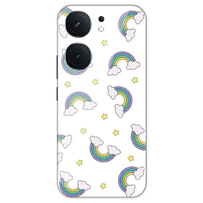Rainbow With Clouds - Clear Printed Silicone Case For IQOO Neo 9 Pro