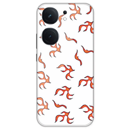 Orange Mini Flames - Clear Printed Silicone Case For IQOO Neo 9 Pro