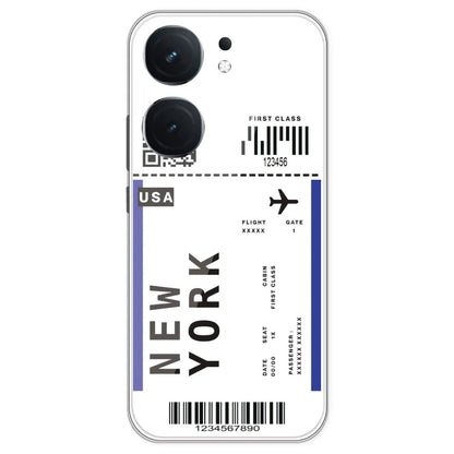 New York Ticket - Clear Printed Silicone Case For IQOO Neo 9 Pro