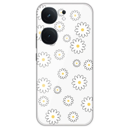 White Flowers - Clear Printed Silicone Case For IQOO Neo 9 Pro