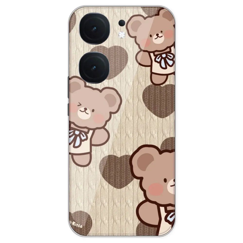 Teddy Heart - Printed Silicone Case For IQOO Neo 9 Pro