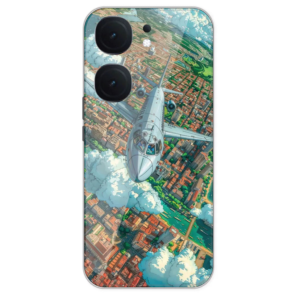 Flying Over City - Printed Silicone Case For IQOO Neo 9 Pro