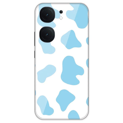 Blue Cow Print - Clear Printed Silicone Case For IQOO Neo 9 Pro