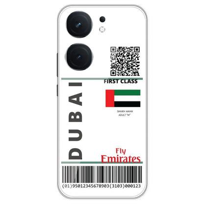 Dubai Ticket - Clear Printed Silicone Case For IQOO Neo 9 Pro