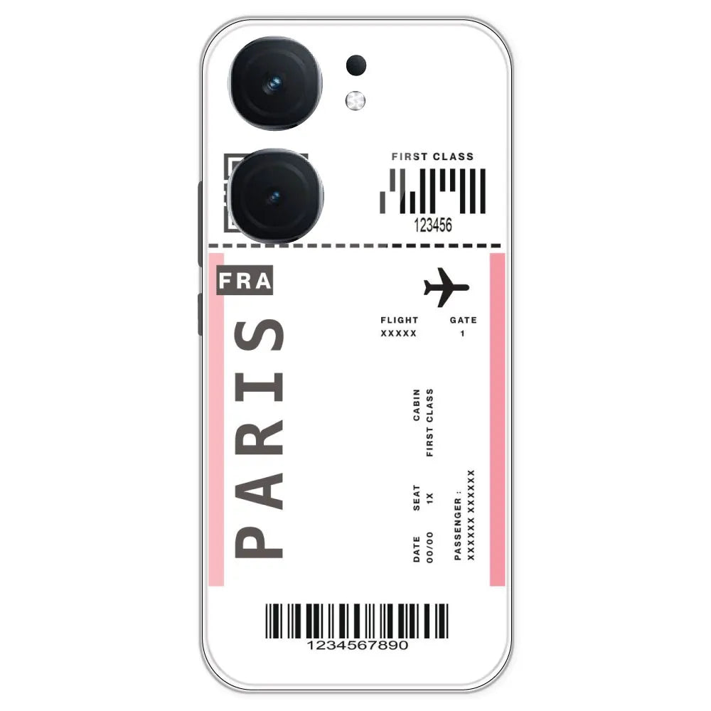 Paris Ticket - Clear Printed Silicone Case For IQOO Neo 9 Pro