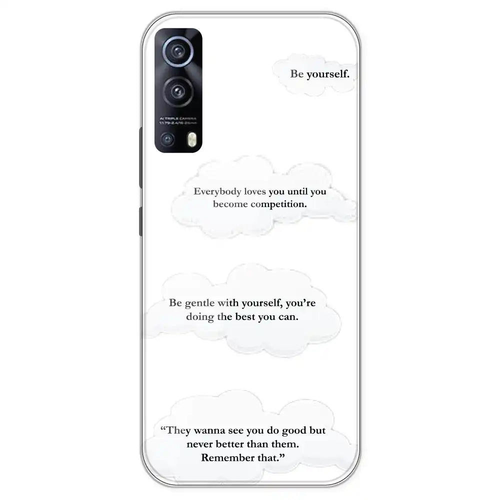 Quotes And Clouds - Clear Printed Silicone Case For iQOO Models