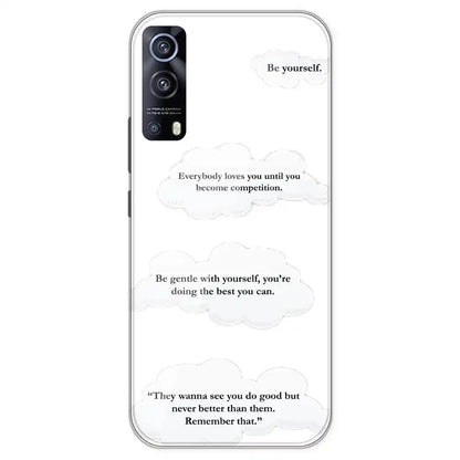 Quotes And Clouds - Clear Printed Silicone Case For IQOO Z3