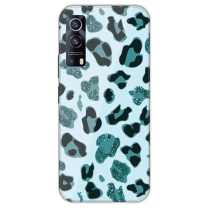 Blue Leopard Glitter Print - Printed Silicone Case For IQOO Z3