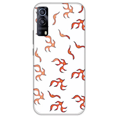 Orange Mini Flames - Clear Printed Silicone Case For IQOO Z3
