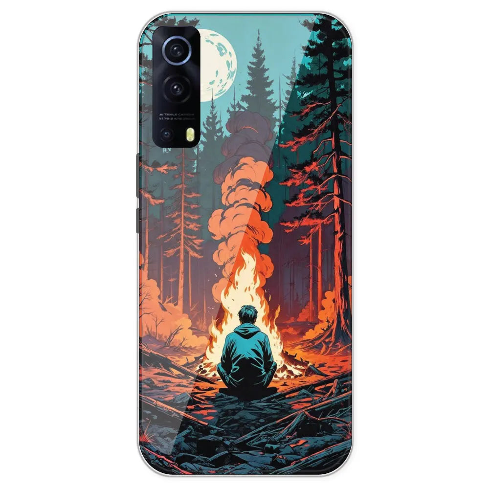 Boy With Camp Fire - Printed Silicone Case For IQOO Z3