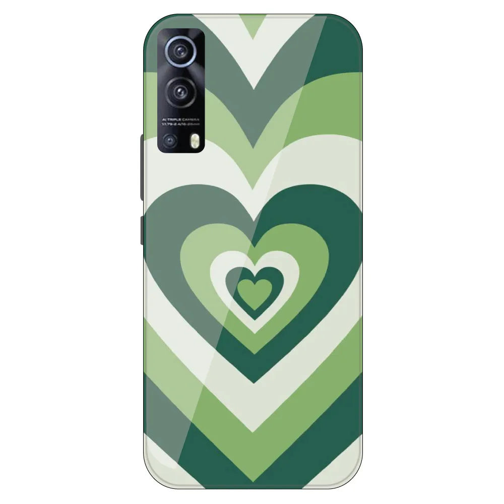 Dark Green Hearts - Printed Silicone Case For IQOO Z3